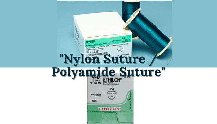 Polyamide ethilon nylon suture black monofilament 2 3 4 5 6 10 0 material sizes braided for skin